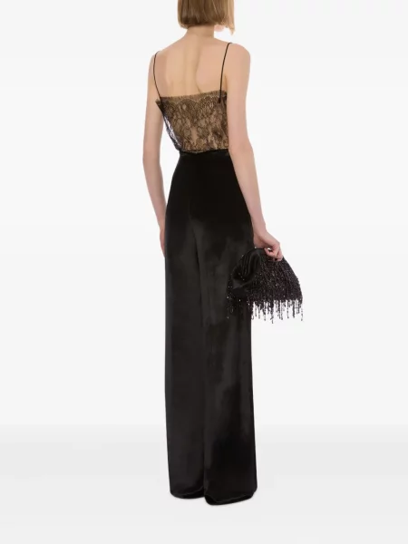 Pantaloni Alberta Ferretti din satin negru