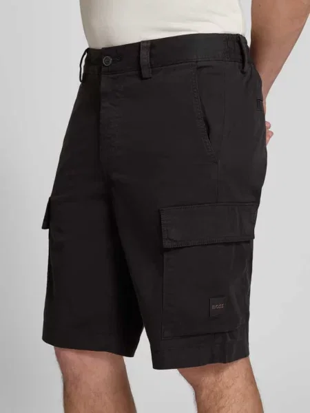 Szorty cargo o kroju relaxed fit z mieszanki bawełny model SISLA' Boss Orange czarne