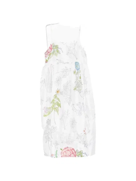Rochie midi Injiri cu model floral cu imagine alb