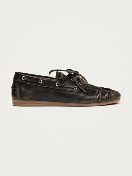 Alohas mocasini de piele Rowan maro