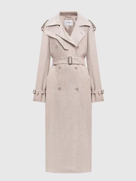 Тренч MXSPEDAGGI з льону Max Mara бежевий
