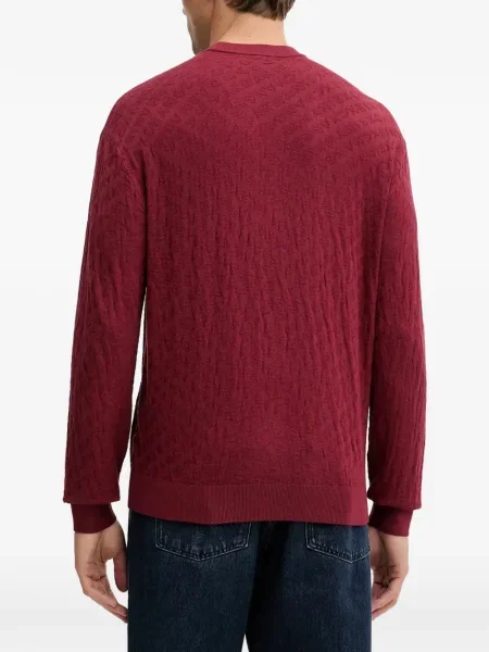 Pulover Armani Exchange cu decolteu rotund roșu