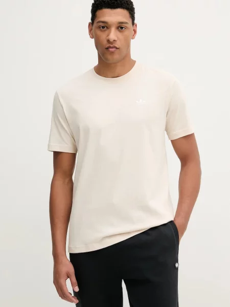 Тениска adidas Originals Trefoil Essential с изчистен дизайн бежово