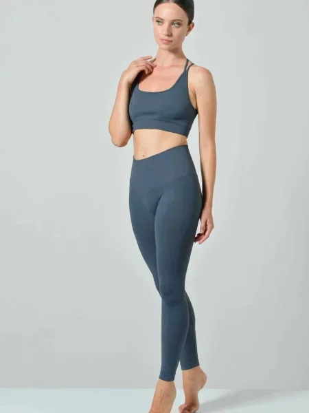 Legginsy push-up z wysokim stanem Omm Yoga by Risalti Sculpt niebieski