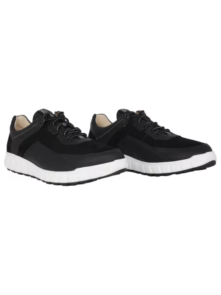 Sneakersy Ganter sznurowane skórzane czarne