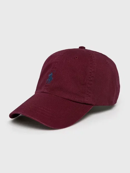 Czapka z daszkiem z czystej bawełny Polo Ralph Lauren czerwona