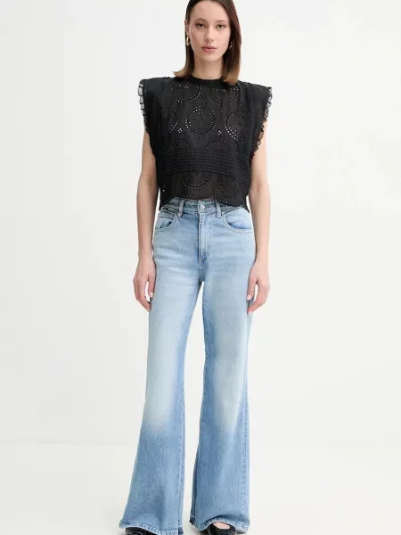 Блузка BOSS Orange з аплікацією чорний