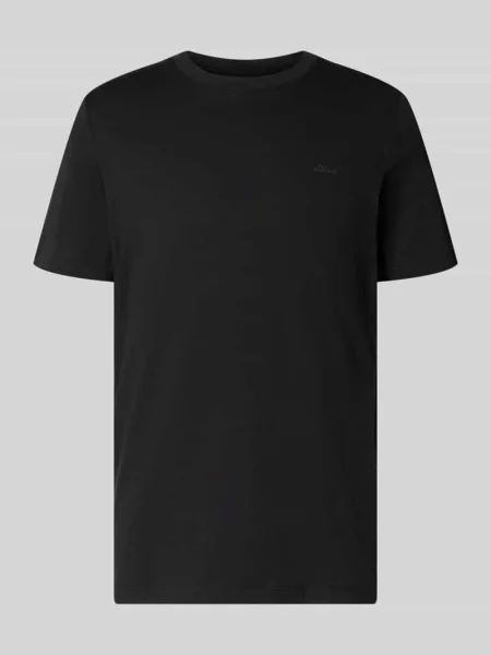 T-shirt o kroju regular fit z czystej bawełny S.oliver Red Label czarna