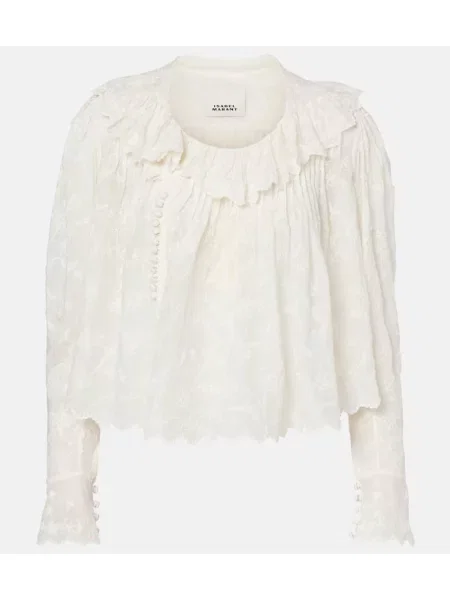Bluză Isabel Marant de mătase alb