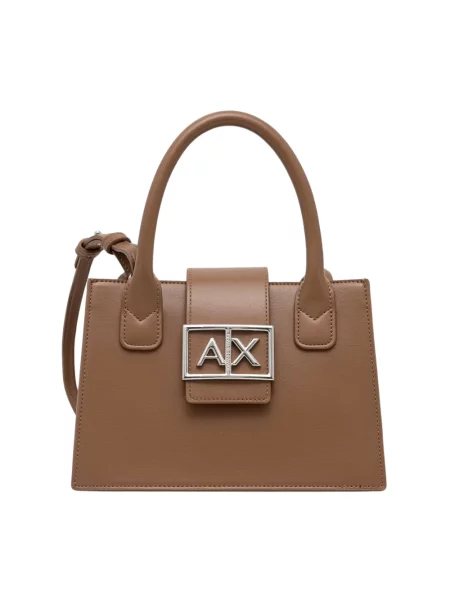Armani Exchange torebka z imitacji skóry brązowa
