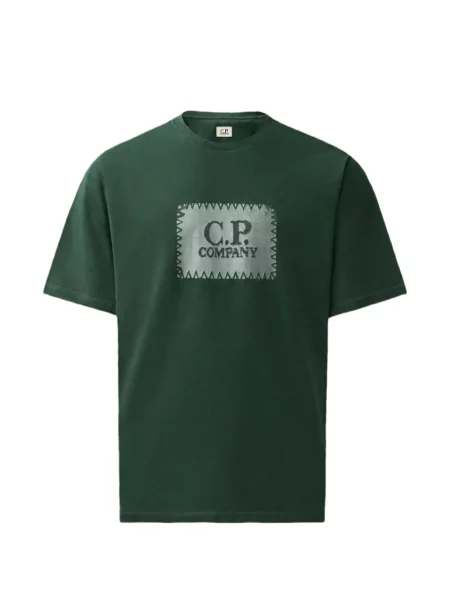 Scurt tricou C.p. Company din jerseu cu autograf verde