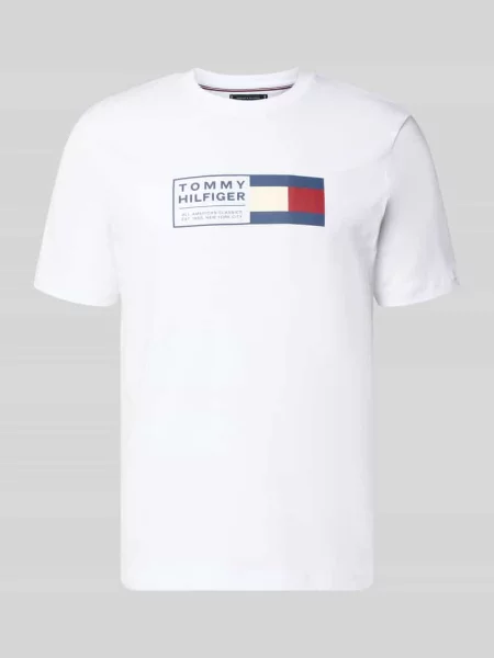 T-shirt o kroju regular fit z czystej bawełny Tommy Hilfiger biała