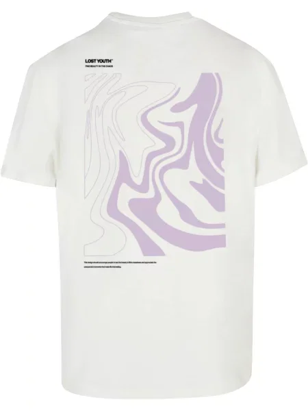 Lost Youth Tricou CHAOS crem / mov liliachiu negru