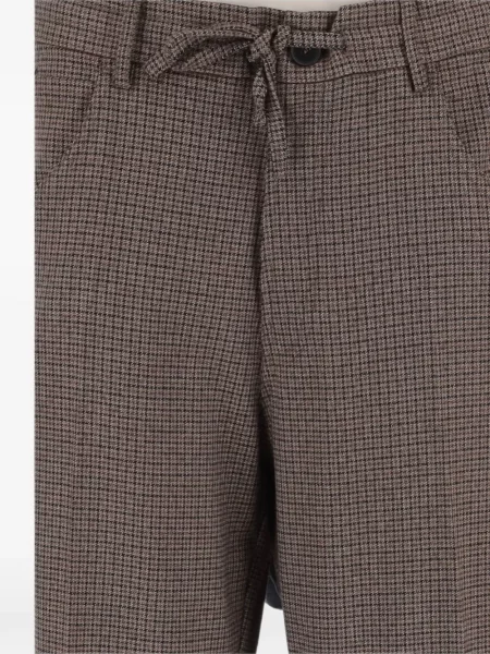 Pantaloni Darkpark cu model pepito cu cordon maro