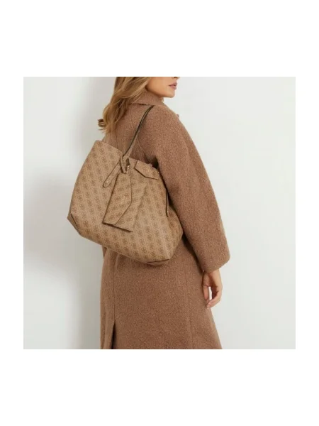 GUESS Shopper táska Brenton / világosbarna barna