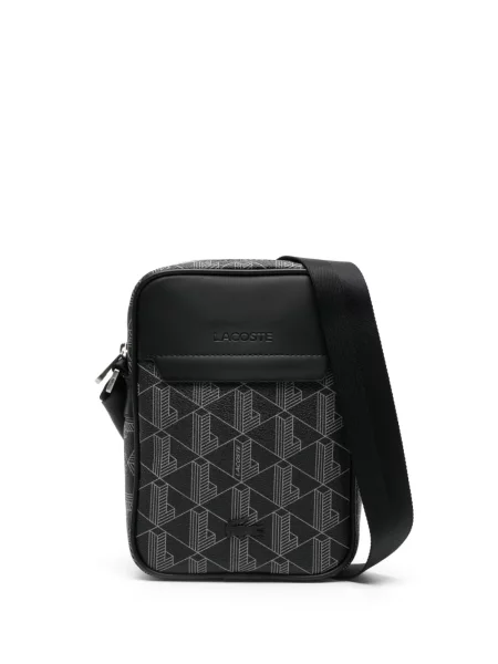 Geantă crossbody Lacoste cu imagine negru