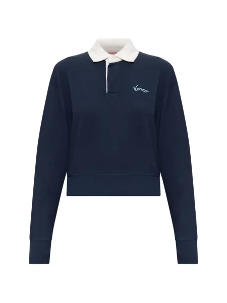 Tricou polo Kenzo cu broderie albastru