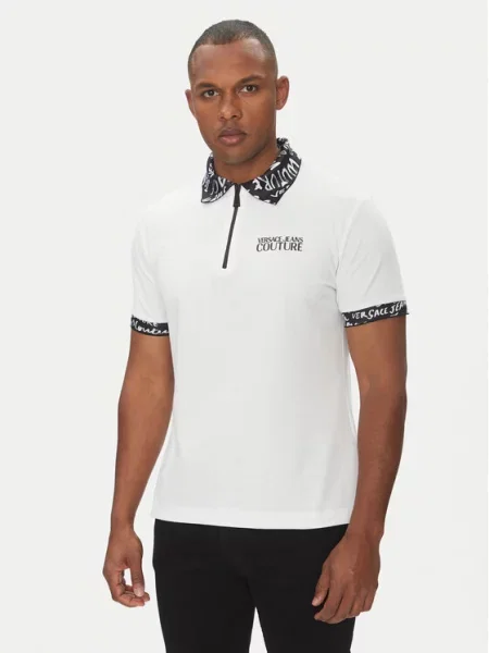 Polo majica Versace Jeans Couture bela