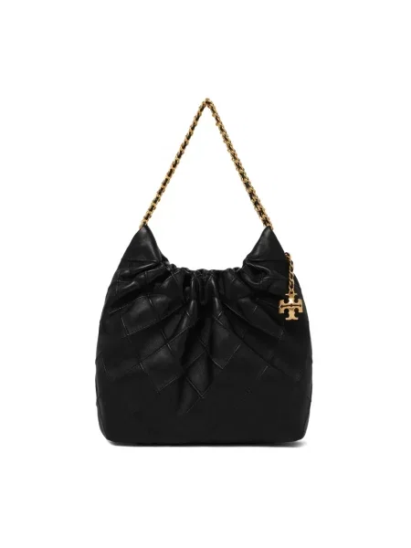 Torebka Tory Burch skórzana z nadrukiem czarna