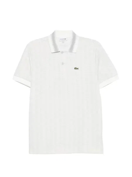 Tricou polo Lacoste cu imagine alb