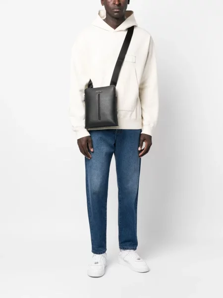 Crossbody torba Calvin Klein s autogramom crna