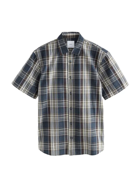 Next Košile námořnická modř / tmavě hnědá bílá