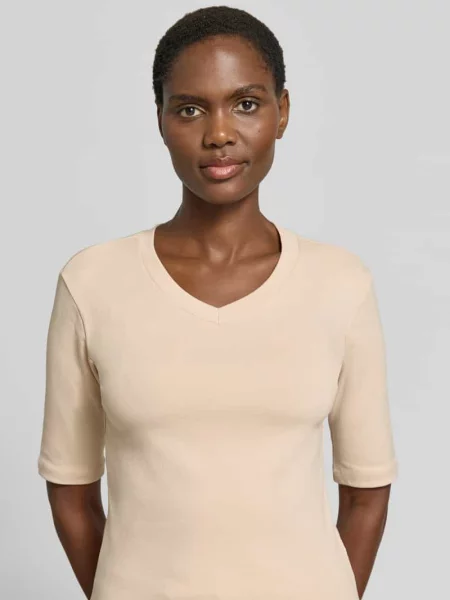 T-shirt z okrągłym dekoltem Christian Berg Woman beżowa