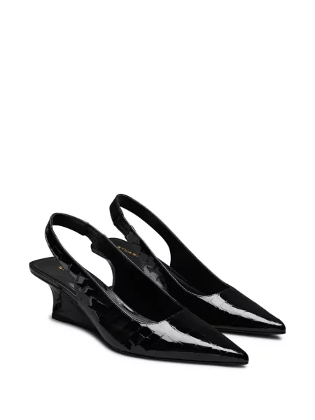 Pantofi cu toc Stuart Weitzman din piele slingback negru