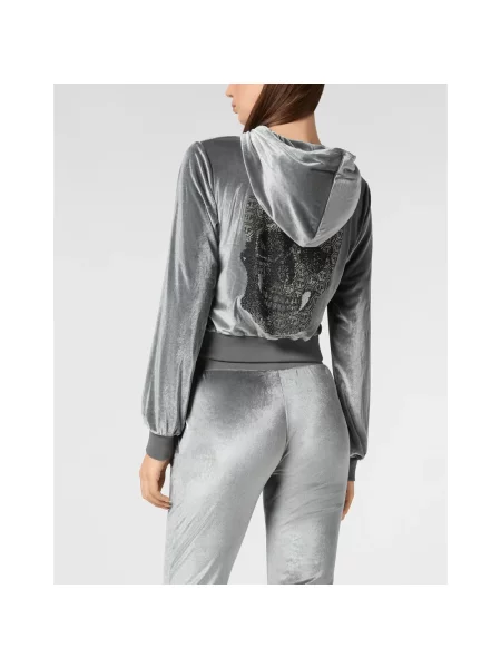 Sweter Philipp Plein z kapturem szary