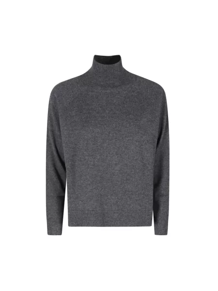 Dzianinowy sweter z golfem Weekend Max Mara do golfa szary