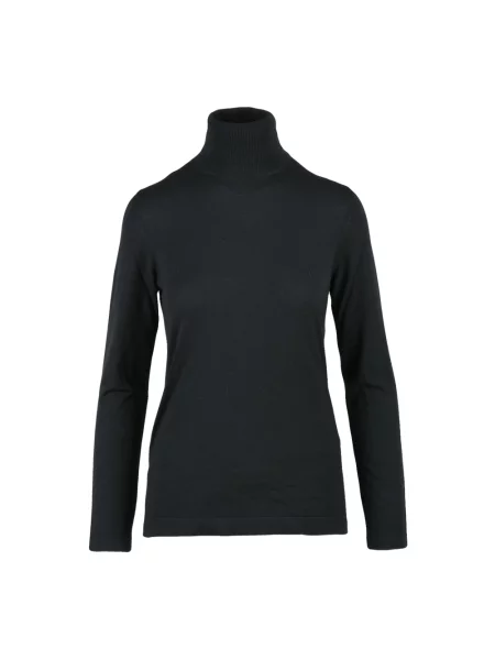 Lniany sweter z golfem Goes Botanical czarny