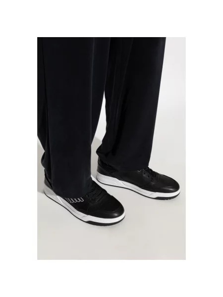 Sneakersy Emporio Armani Ea7 skórzane z logo czarne
