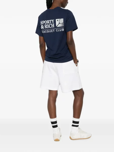Scurt tricou Sporty & Rich cu imagine albastru