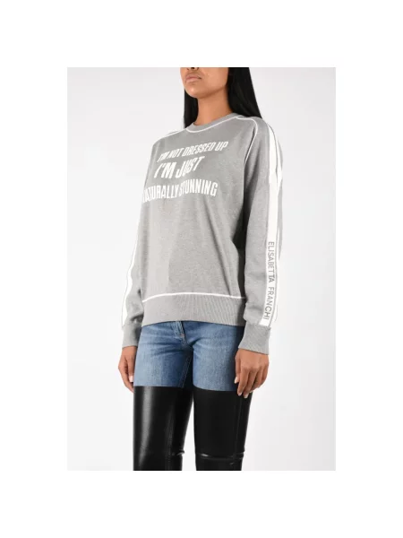Bluza Elisabetta Franchi żakardowa szara