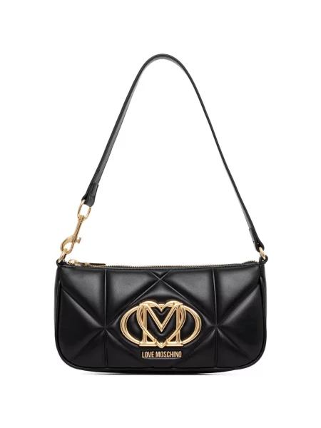Geantă Love Moschino matlasată cu autograf negru