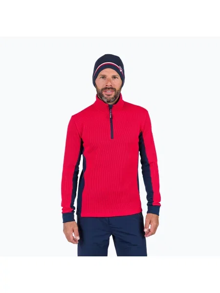 Мъжки скиорски суитшърт Rossignol Cieloalto Fleece Half zip sports red червено