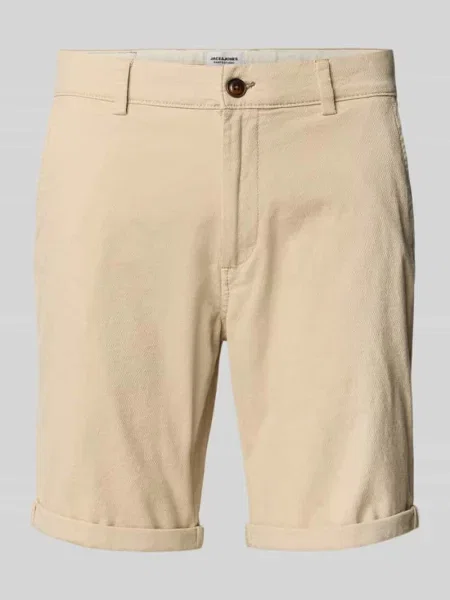 Szorty o kroju regular fit z fakturowanym wzorem model ‘FURY’ Jack & Jones beżowe