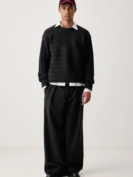 Calvin Klein sveter pánsky s prímesou vlny čierna