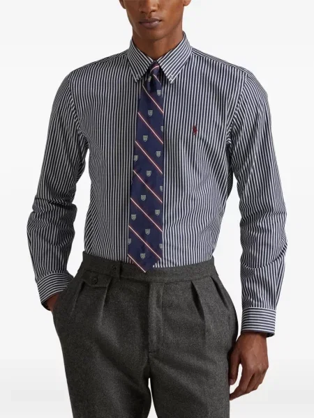 Ριγέ polo Polo Ralph Lauren με κουκούλα με αυτόγραφο λευκό
