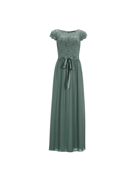 Sukienka szyfonowa Swing z cekinami szyfonowa zielona