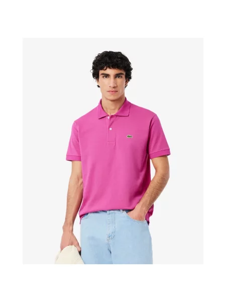 Koszulka polo Lacoste z krótkim rękawem różowa