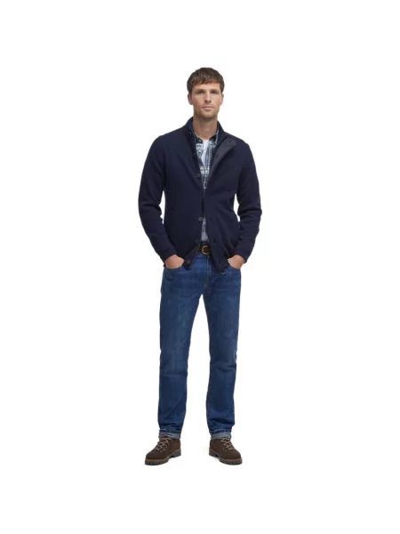Kardigan ze stójką Essential PATCH Barbour granatowy