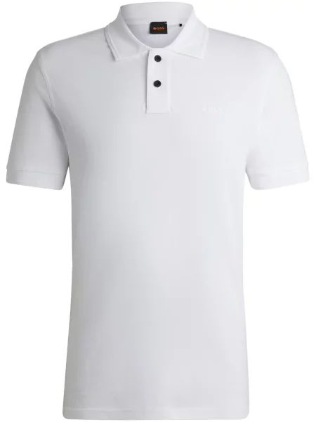 Tricou polo Boss cu imagine alb