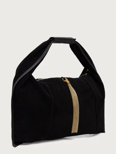 Geanta hobo Twinset din piele negru