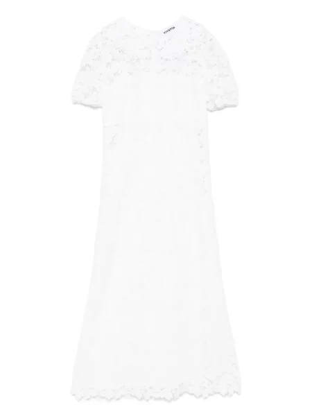 Rochie midi Vivetta din dantelă până la genunchi de costum alb