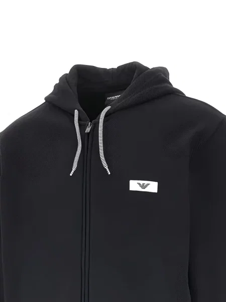 Džemperis su gobtuvu Ea7 Emporio Armani su autografu juoda