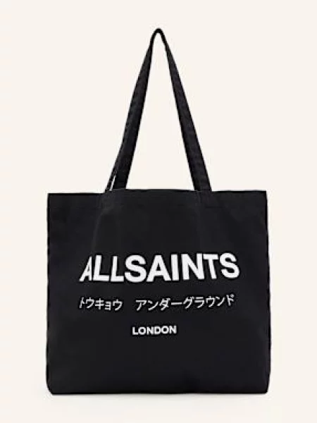 AllSaints Nákupní taška UNDERGROUND černá / offwhite bílá