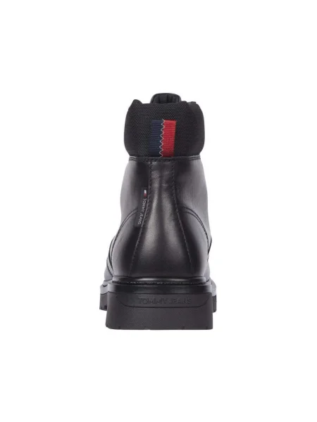 Pantofi Tommy Jeans cu șireturi din piele negru