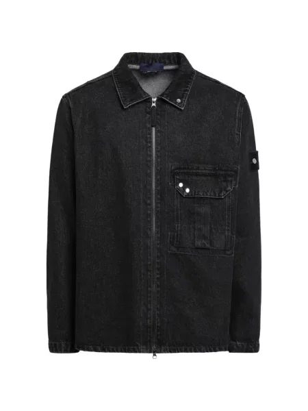 Cămașă de blugi Stone Island cu strasuri negru