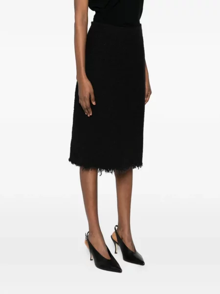 Fustă midi Jil Sander până la genunchi negru